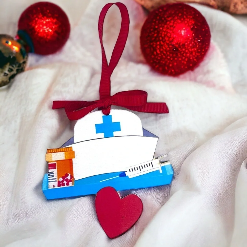 Joyful Nurses: Personalized Christmas Ornament for Your Holiday Heroes! NEW